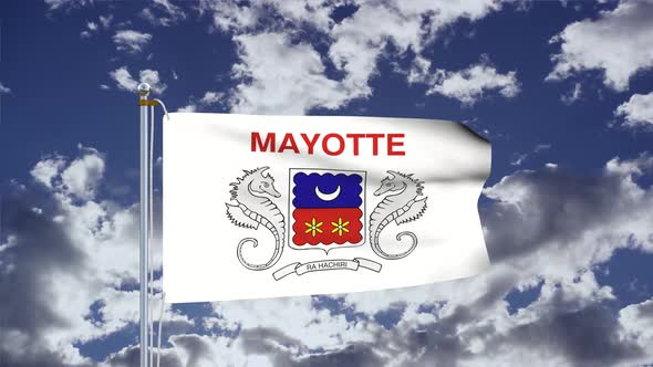 Mayotte Flag Waving 4k