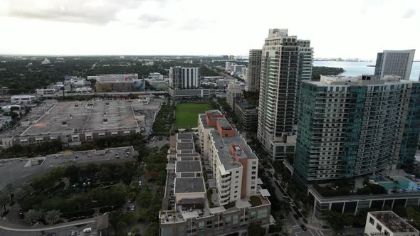 Gloomy Aerial Video Miami Under Clouds