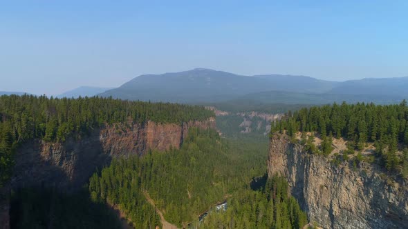 Aerial of beautiful cliff and forest 4k