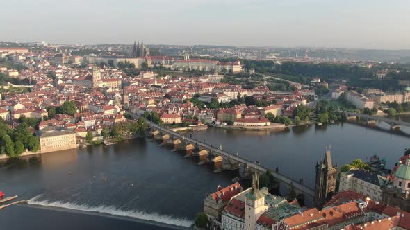 Aerial shot of Prague - capital of Czech Republic, Europe