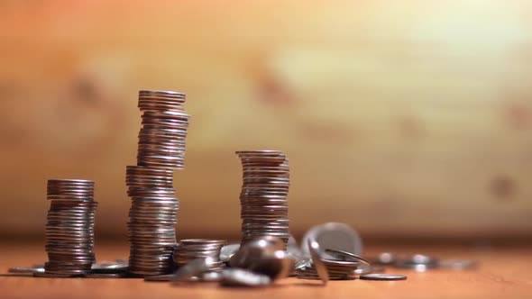 iron money background pillars of coins