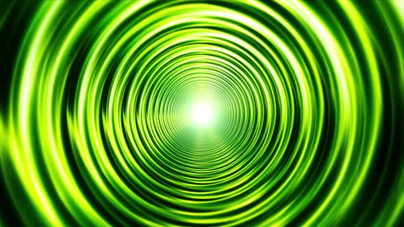 Green Concentric Helix Wave Tunnel