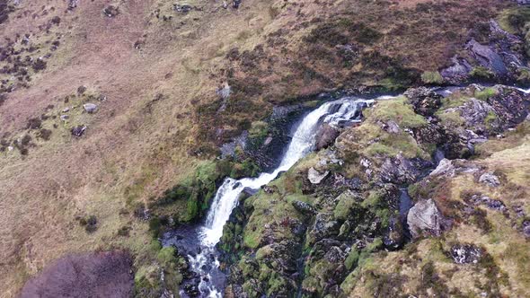 Aerial View of Granny's Pass Is Close To Glengesh Pass in Country Donegal, Ireland