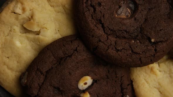 Cinematic, Rotating Shot of Cookies on a Plate