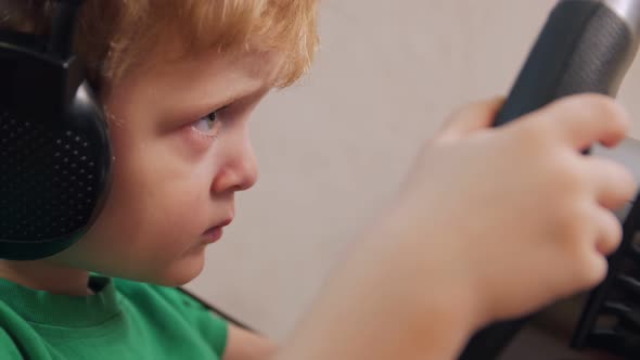 Boy Playing Computer Game