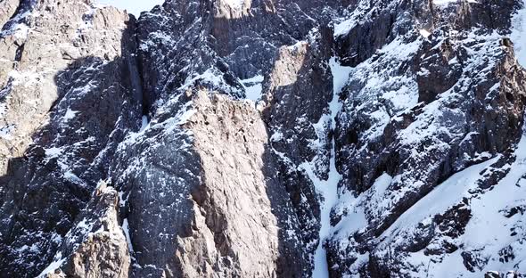 Huge Rocks Covered with Snow