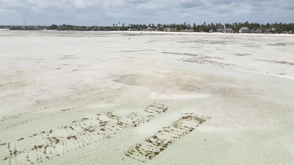 Zanzibar Tanzania  Aerial View of the Ocean Near the Shore of the Island Slow Motion