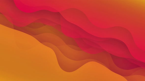 Wavy abstract gradient background. Orange and red gradient backdrop, waves animation