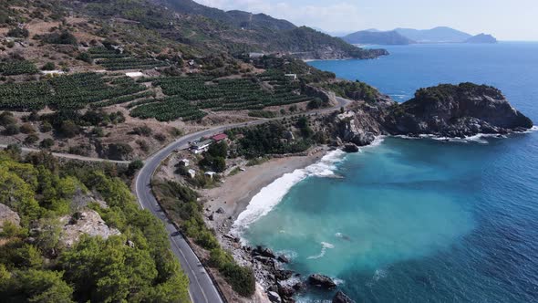 Shore of the Mediterranean Sea : Turkey Mountain Coastline