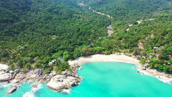 Beautiful unspoiled coast, River and exotic vegetation on the tropical island. Two secluded sandy be