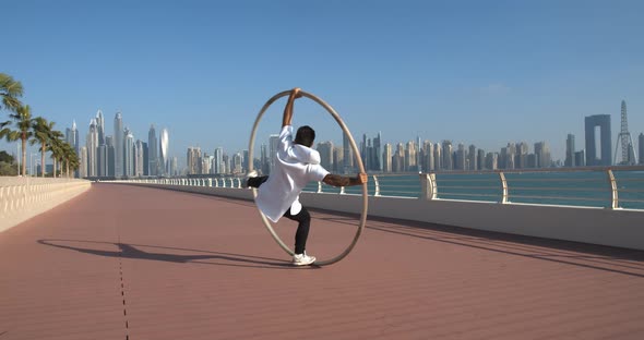 Amazing Wheel Gymnastics Skills By a Young Sportsman in Dubai