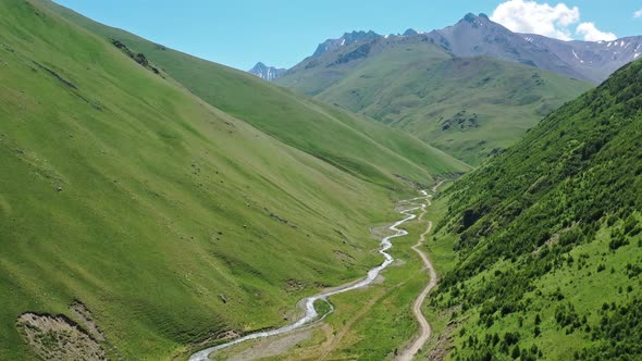 Summer Landscape in Caucasus Mountains