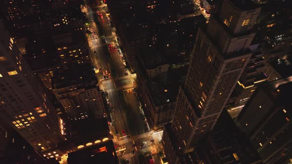 Busy Streets in Downtown at Dusk