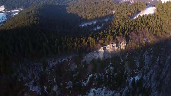 The Sun's Rays Illuminate the Rocks in the Spruce Mountain
