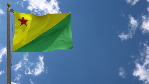 Acre Flag (Brazil) On Flagpole