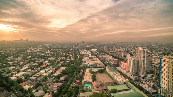 Rising Sun in the Early Morning of the Manila City