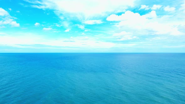 4K, Sea waves on the beautiful aerial view drone. Flight over sea.