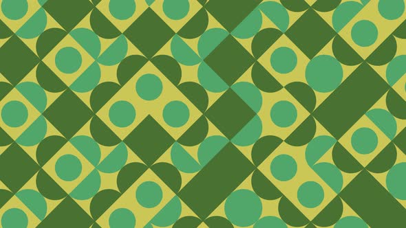 Abstract animated pattern with geometric tiles. Multicolor dynamic mosaic