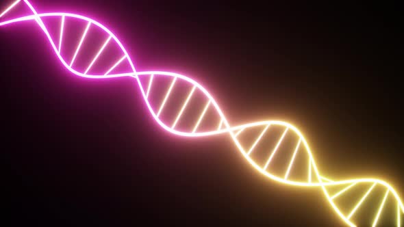 Rotating Neon Dna Chain