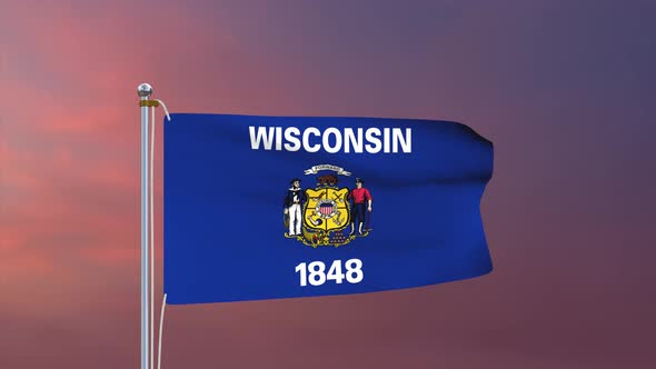 Wisconsin Flag 4k