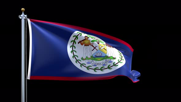 Belize Waving Flag
