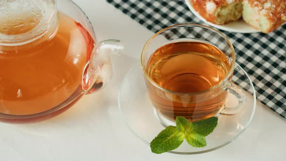 Black Tea in Cup Top View