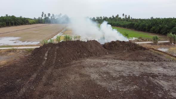 Open burning at paddy field