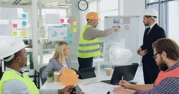 Multiracial Team of Engineers and Managers Gathering Together in Meeting Room