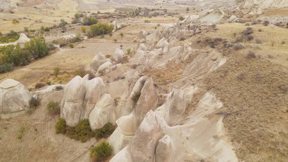 Cappadocia Landscape Aerial View. Turkey. Goreme National Park