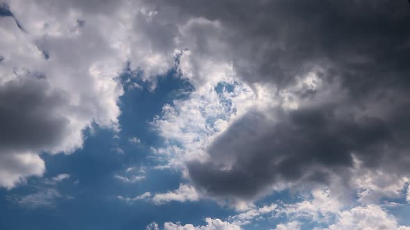 Timelapse summer clouds on blue sky