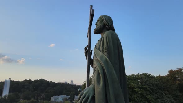 Monument To Vladimir the Great at Dawn in the Morning, Kyiv, Ukraine