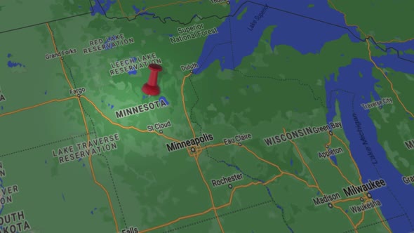 Minnesota state on map 4K