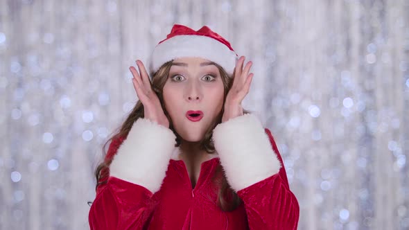 Emotional Snow Maiden Is Pleased with the Gift of Wow, Bokeh Background