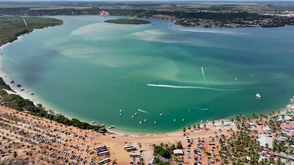 Gunga Beach tourism landmark at Maceio Alagoas Brazil. Relaxation scenery.