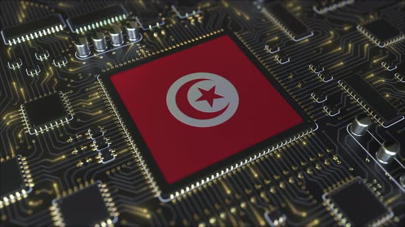 National Flag of Tunisia on the Operating Chipset alt
