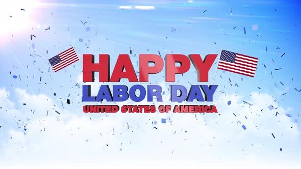 Animated intro for Labor Day in United States of America. National holiday motion design. Daytime