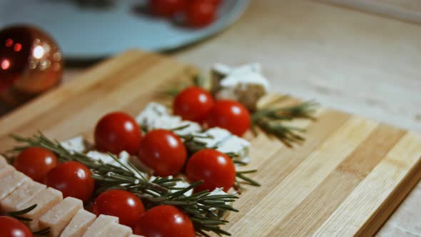 Flat Lay of Cheese and Tomatoes