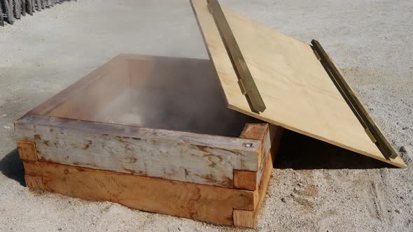 Geyser is used for cooking in Whakarewarewa thermal valley