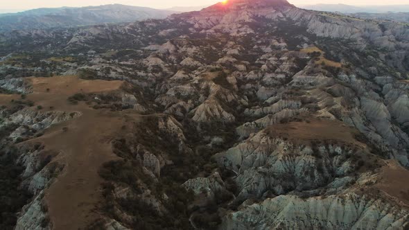 Sunset In Famous V Ashlovani National Park, Georgia