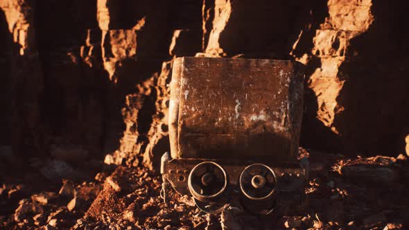 Abandoned Gold Mine Trolley Used To Cart Ore During the Gold Rush