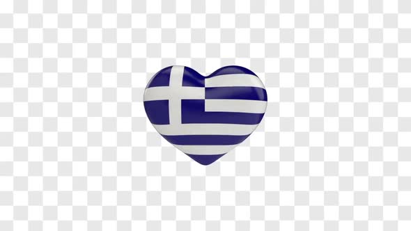 Greece Flag on a Rotating 3D Heart