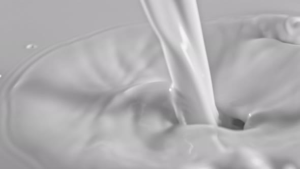 Pouring Fresh Milk in Super Slow Motion Shooted with High Speed Cinema Camera at 1000Fps