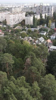 Aerial View of the Border of the Metropolis and the Forest