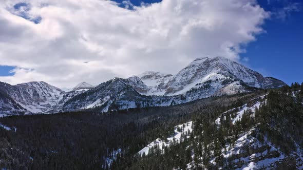 Aerial view over the Utah wilderness in winter