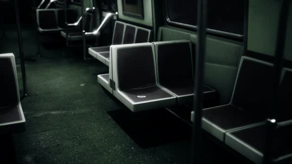 Inside of New York Subway Empty Car alt