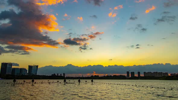 Lake Sunset, Evening Time Lapse