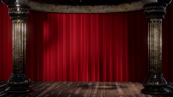 Stage Curtain with Light and Shadow