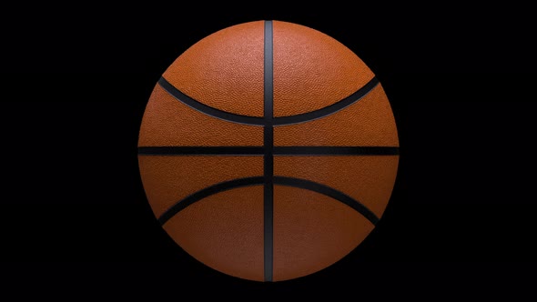 Realistic Basketball Seamless Loop With Alpha Matte