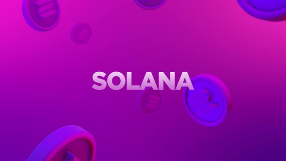 Solana Cryptocurrency Falling Coins Background Loop