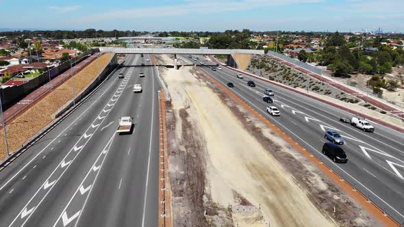 Aerial View of a Busy Freeway in Australia